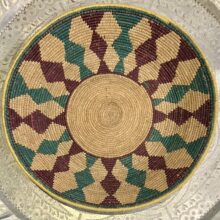 Vintage Moroccan Bread Basket – Handwoven Amazigh  Basket, 20th Century (20.5")