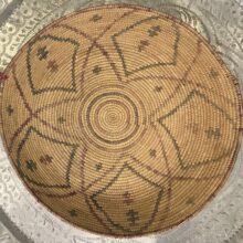 Vintage Moroccan Bread Basket – Handwoven Amazigh Basket, 20th Century (20")