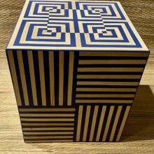 Walnut and Resin Cube Moroccan Table